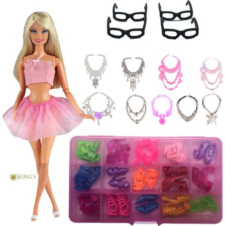 Barbie pop - Barbie speelgoed - Speelgoed - Barbie accessoires- 16 stuks -